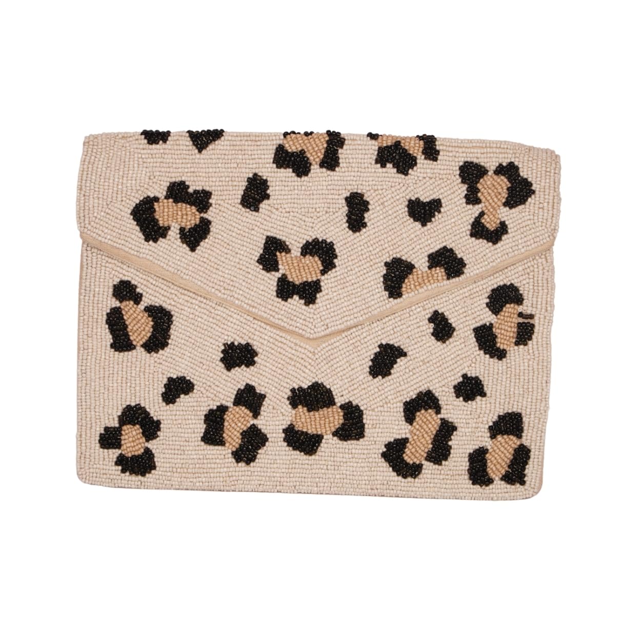 Leopard Print Beaded Envelope Clutch – Neutral Tones-picture-52