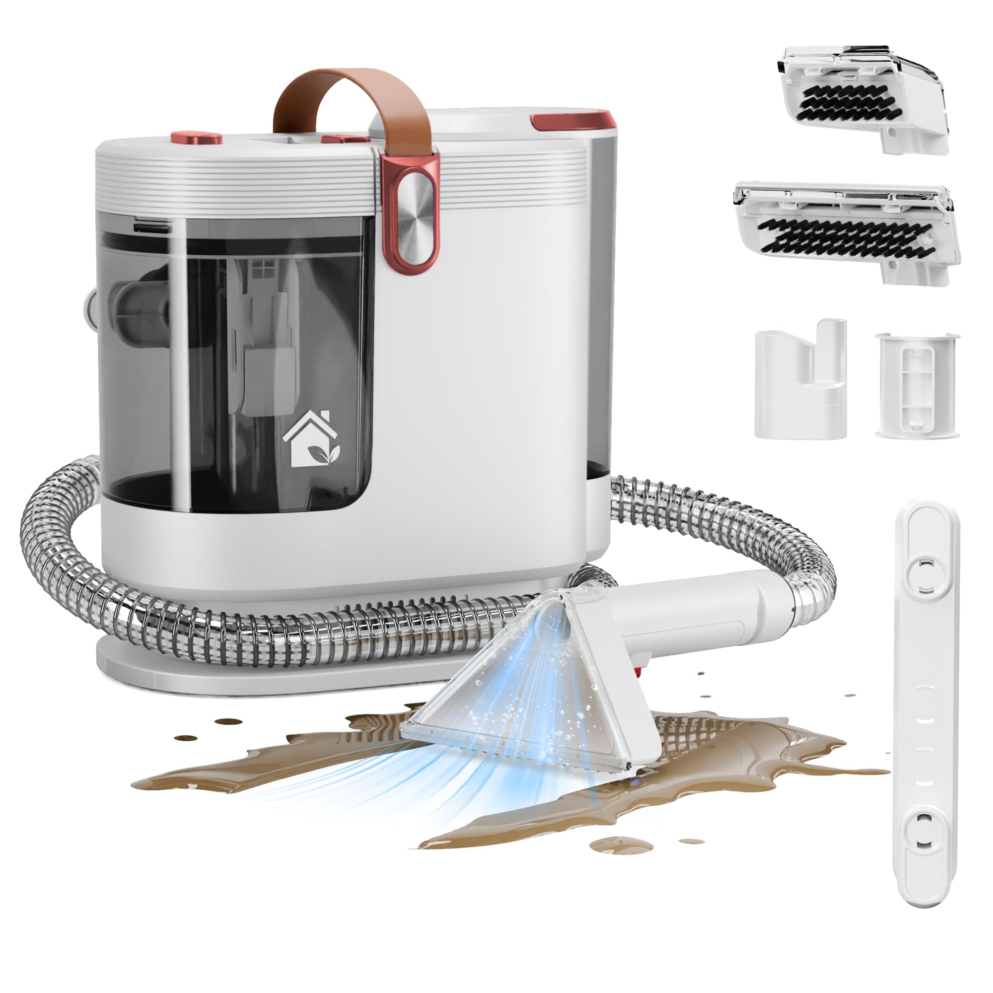Portable Upholstery and Carpet Cleaner Machine 15Kpa Spot Cleaner Deep Cleans Pet Stains Couch Cleaner with 3 Tools