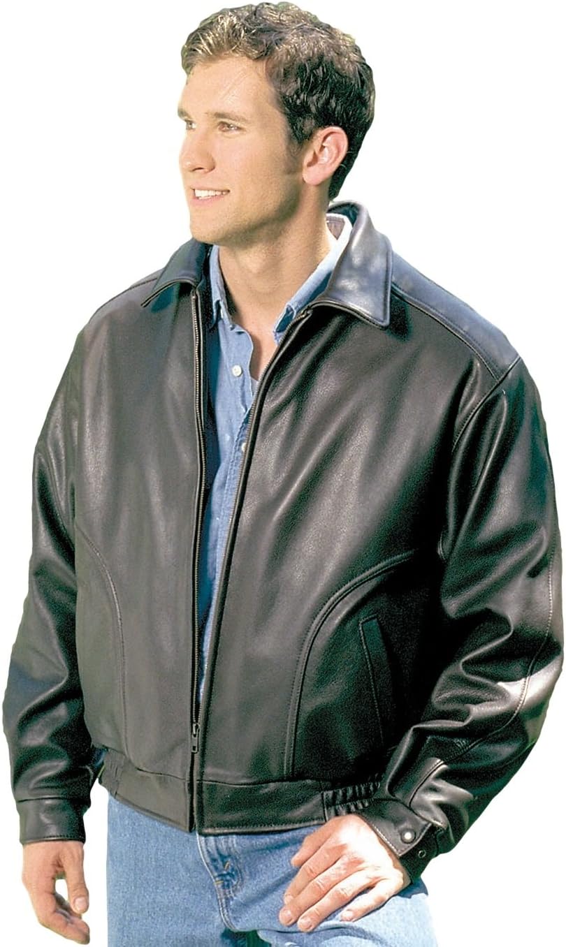 REED EST. 1950 Men’s Luxury All American Bomber Jacket – Union Made in USA Naked Cowhide Leather Classic Fit