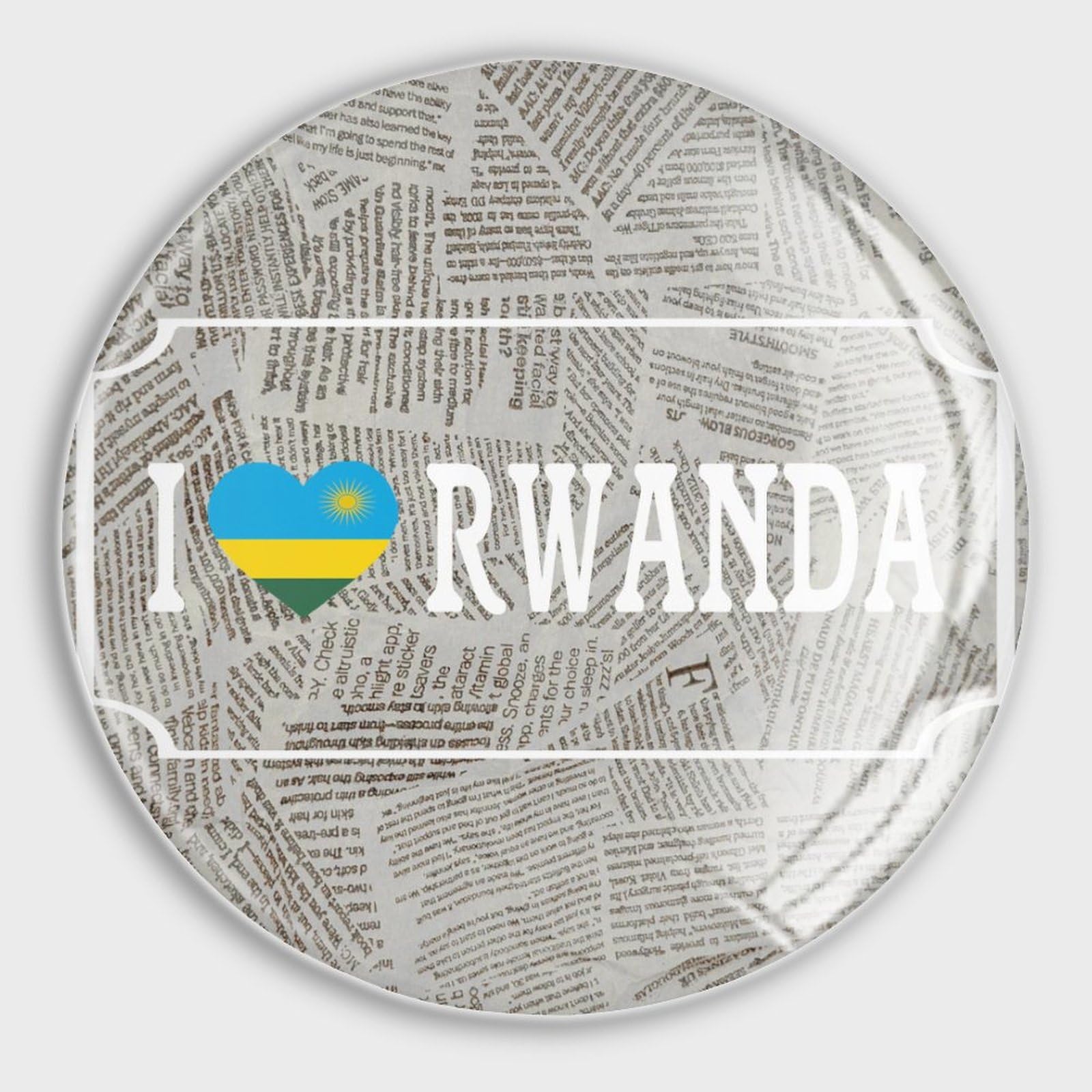 Drapeaux de pays en verre aimants du Rwanda pour tableau magnétique