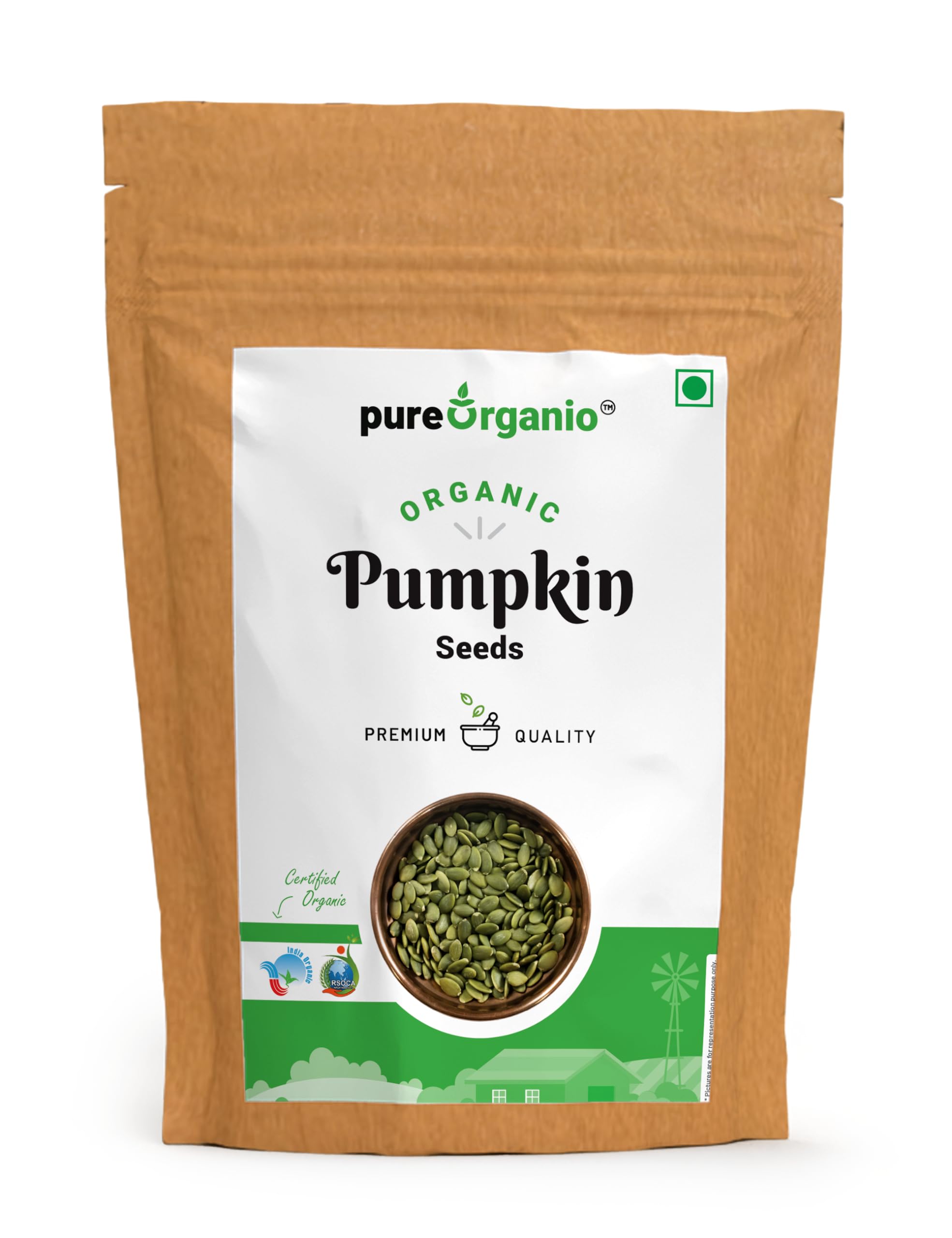 Pure Organio Organic Pumpkin Seeds - Immunity Booster Raw organic pumpkin seeds for Eating, Nutritious and Healthy Snacks, Perfect Addition to Your Fibre Rich Diet (100 Gm) (B0B3T42341) Amazon Price History, Amazon Price Tracker