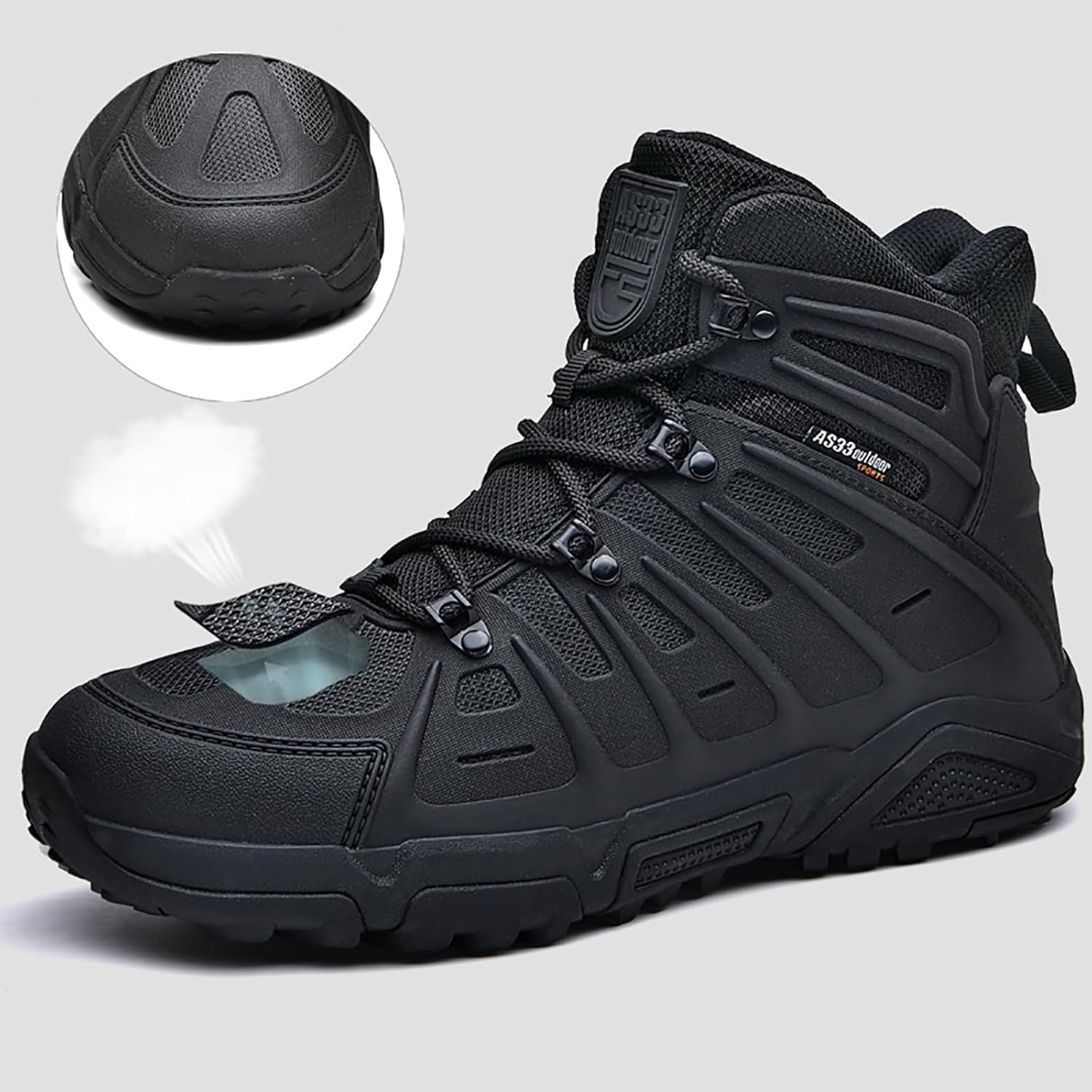 NVBHOF Tactical Combat Boots, Lightweight Breathable Men's Military Combat Desert Boots, Durable Combat Desert Boots, for Comfortable Military Work Boots