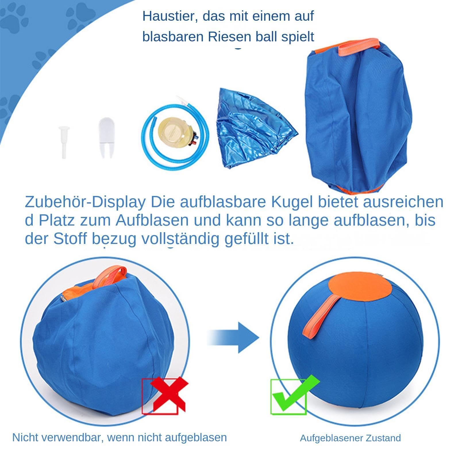 Pelota de Pastoreo para Perros Grandes Mordedor inflable para cachorros | Juguete para para Perros para Jardín Finca Parque Amantes de Mascotas Entrenadores Piso Oficina Salón Dormitorio