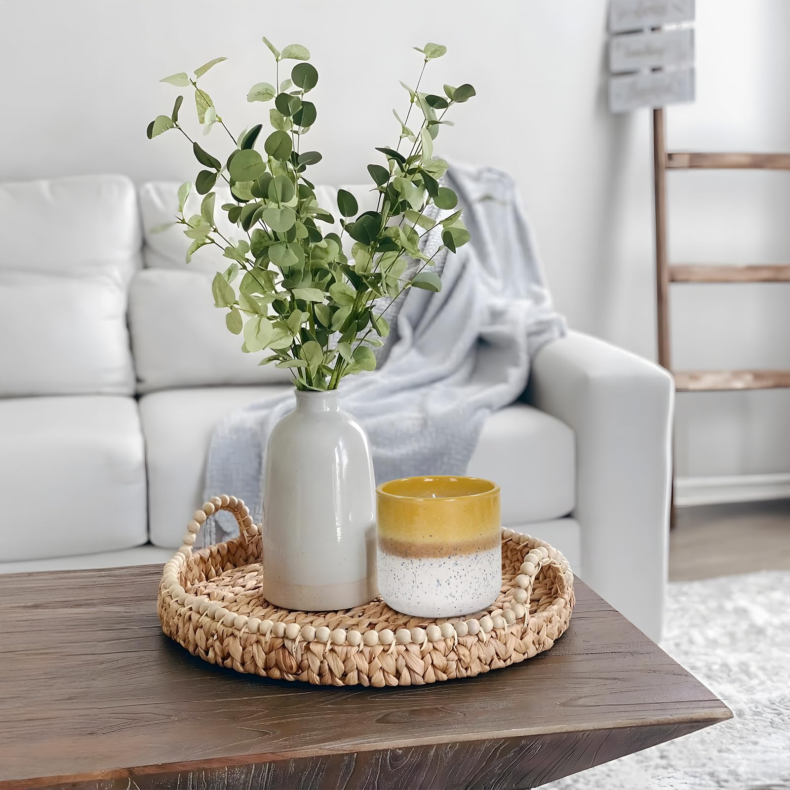 CedarLux Velas en tarro de cerámica, velas de soja para el hogar sin perfume, velas decorativas para vacaciones, cumpleaños, fiestas, vacaciones, 70 horas (11 onzas)