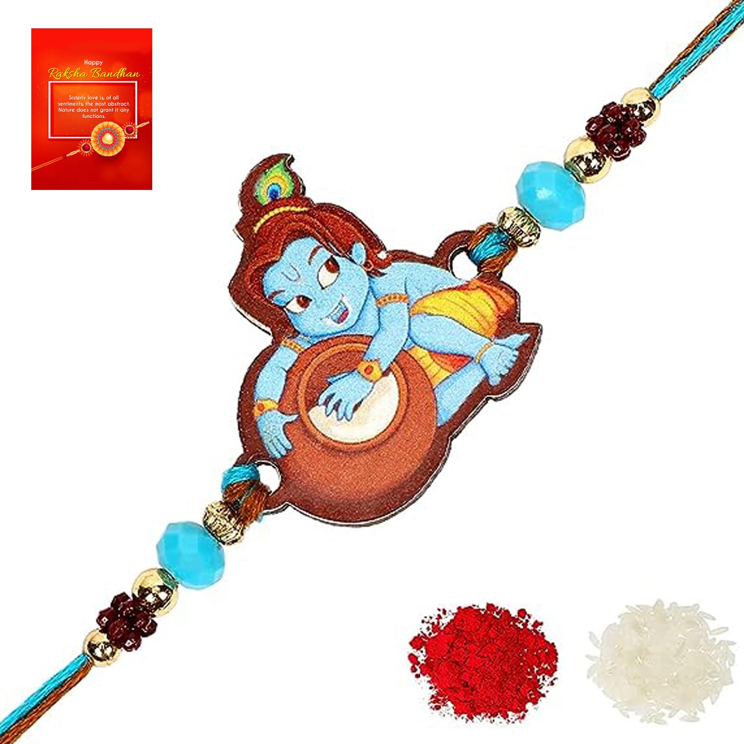 See full amazon price history chart for Aarohi Jewells Shri Bal Krishna Kids Rakhi for Loving Bhai/Bhaiya/Brother with Greeting card & Roli chawal. Aarohi Jewells Shri Bal Krishna Kids Rakhi for Loving Bhai/Bhaiya/Brother with Greeting card & Roli chawal. (B0CBHQFYPN) Amazon Price History, Amazon Price Tracker