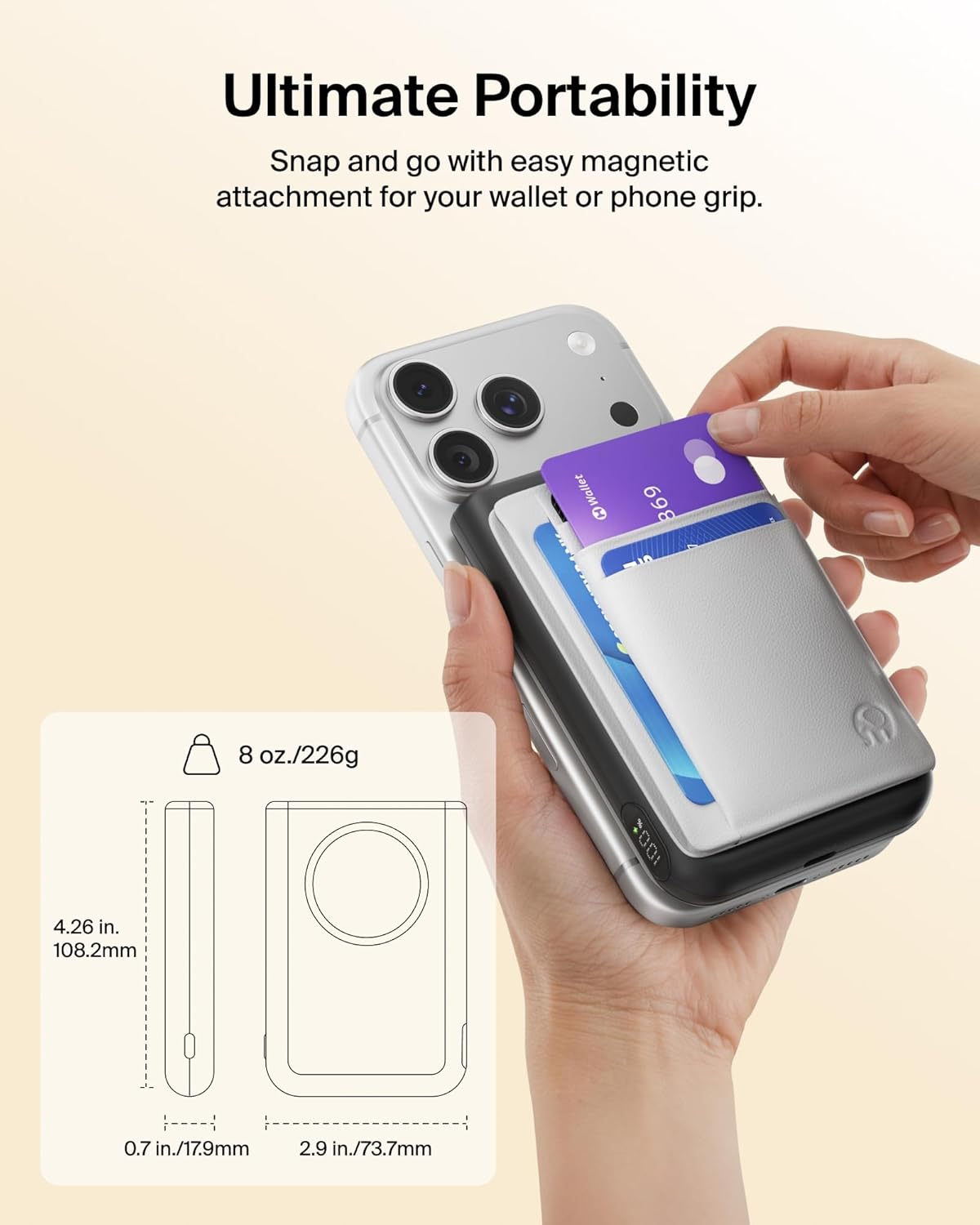 Belkin MagSafe Power Bank 10,000mAh, Qi2.2 25W Portable Charger w/Kickstand, Magnetic Back Supports MagSafe Accessories, Digital Display, Wireless Charging Battery Pack for iPhone 17, Pixel - Black 7 71R62LLe86L. AC SL1500
