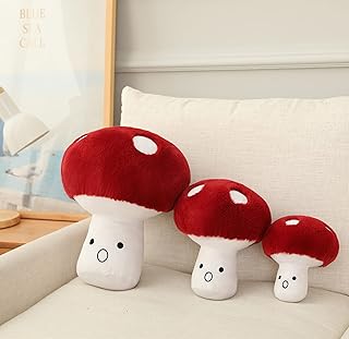 Hynbase 3D Creative Plush Mushroom Cute Sofa Car and Bed Cushions Throw Pillow Surprise Mushroom (10.3