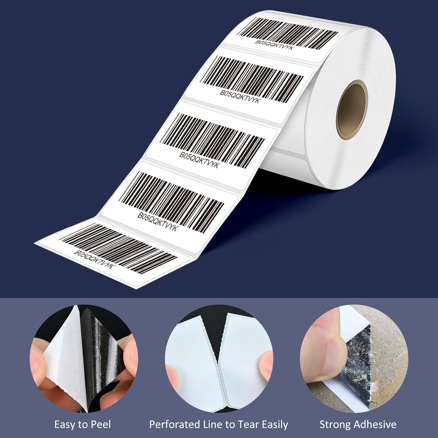 L LIKED 2.25" x 1.25" Direct Thermal Labels, Permanent Adhesive Barcode Address Label & Compatible with Rollo, Zebra and Other Desktop Printers (12 Rolls, 12000 Labels)