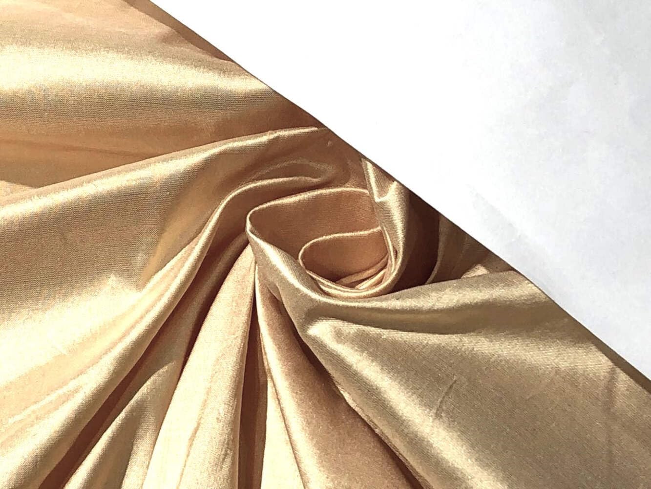 100% Pure Silk Dupioni Fabric Pale Gold Color 54" Wide DUP414