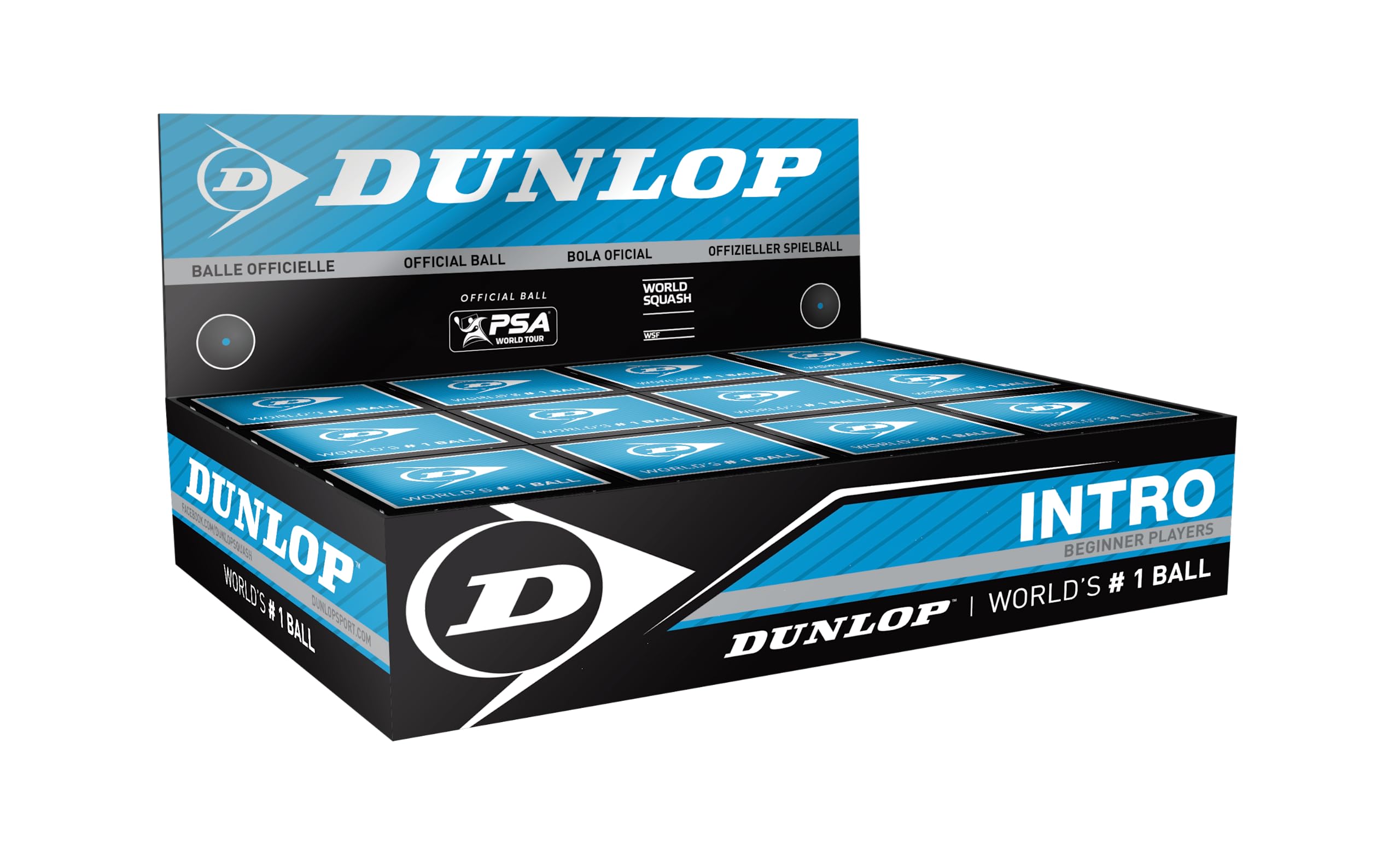 DUNLOP Squashbälle Intro blau für Einsteiger und Hobbyspieler Speed schnell