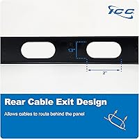 Vista 9 de ICC 1U Ring Cable Manager Panel with Cover, Metal, 3" Cable Distribution D Rings, Horizontal Cable Management, Rackmount for 19” Network Racks