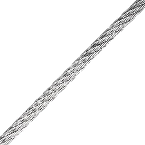 Cable semi-flexible de acero inoxidable de 332" 7x7 T304, multiusos - Bobina de 500 pies