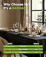 Vista 6 de Pureegg Mantel de plástico desechable, paquete de 10 manteles de 54 x 72 pulgadas, decoraciones de fiesta de Halloween, decoración Summerween, Negro