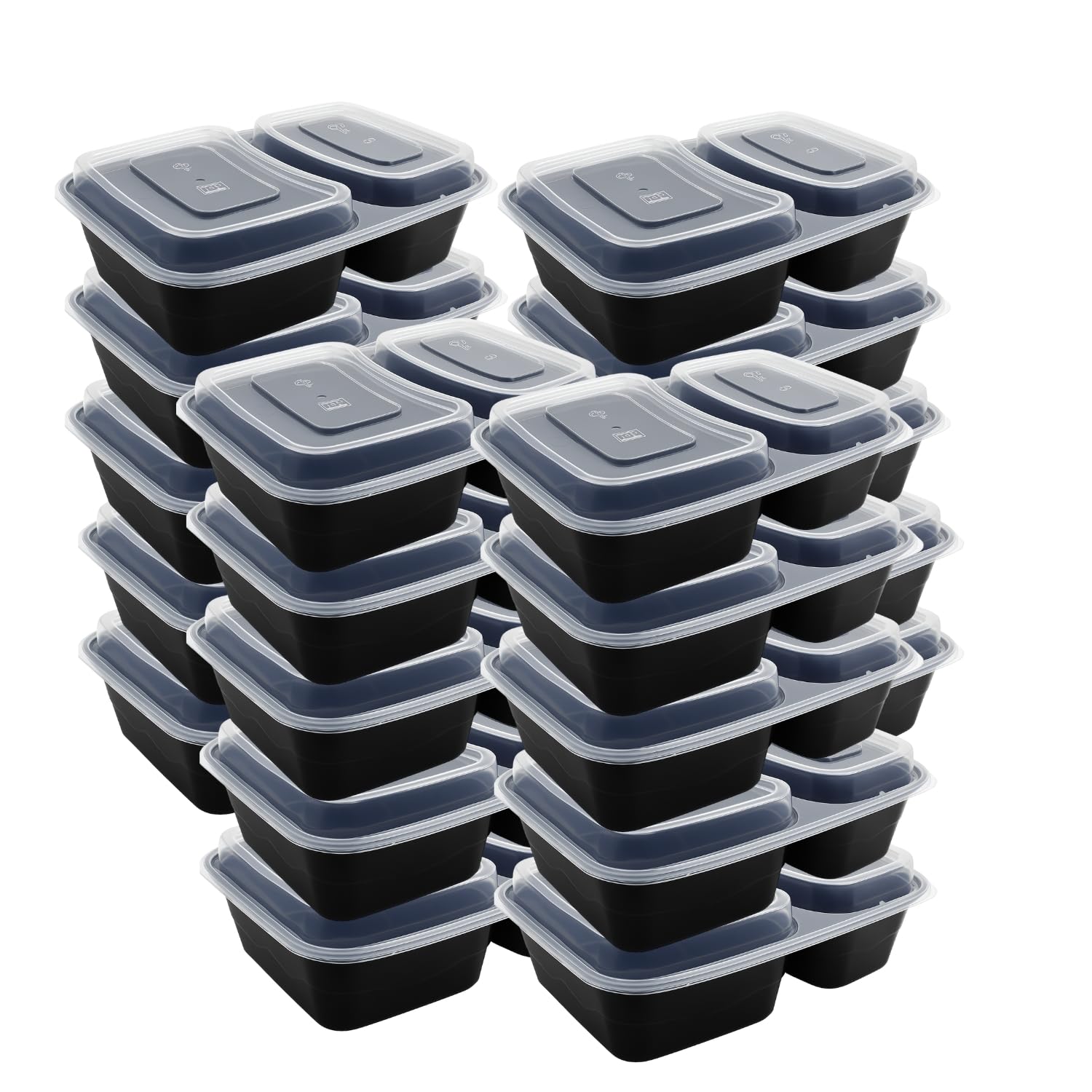 HOMESHOPA 850ml Meal Prep Plastic Containers, 20 Pack 2 Compartments BPA-Free Food Prep Containers with Airtight Lids, Stackable Storage Lunch Boxes, Microwave, Freezer & Dishwasher Safe