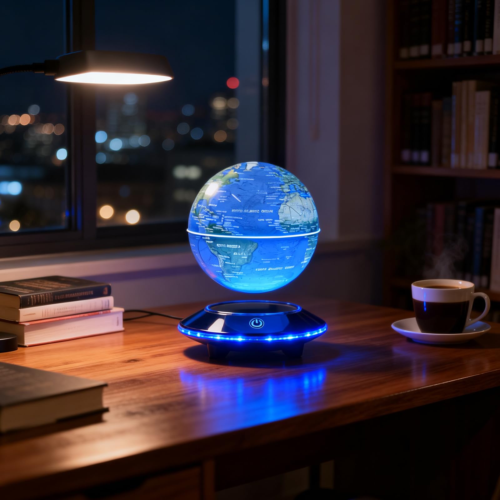 Globo a levitazione, globo a levitazione magnetica, mappamondo galleggiante a rotazione automatica con luce a LED per l'arredamento dell'ufficio in camera, luci notturne