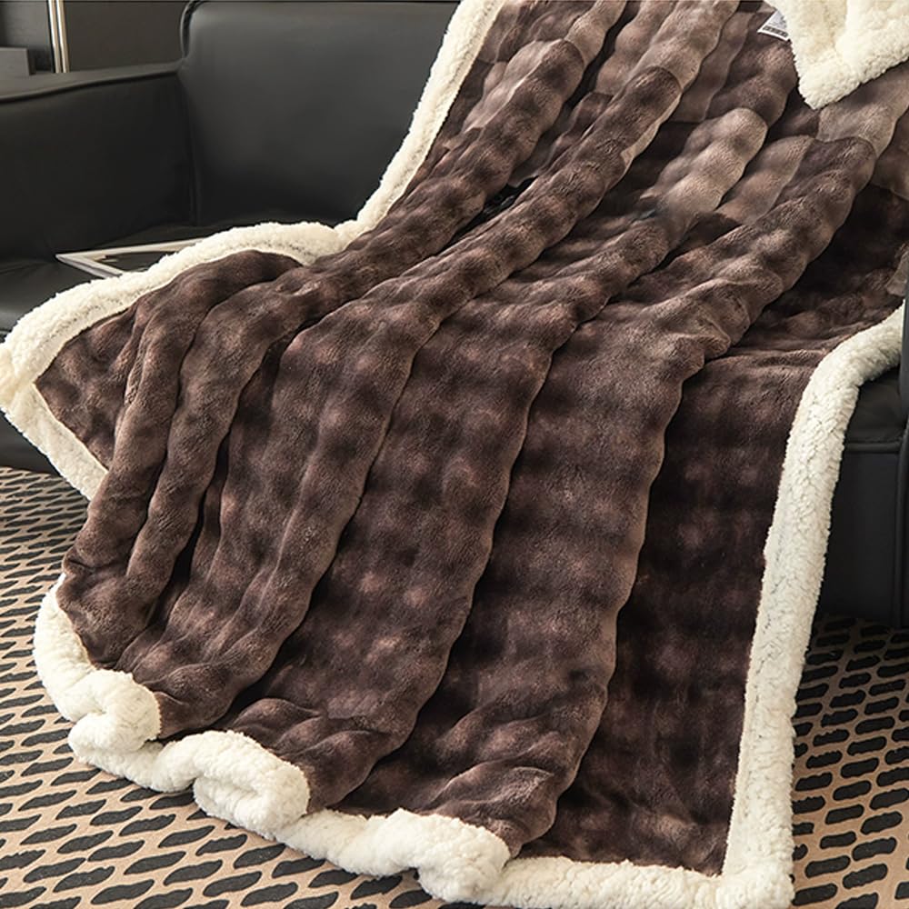 Couverture polaire épaisse isolante couette chaude thermobloquante double couche
