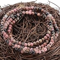 Vista 717 de MASSIVE BEADS Pulsera elástica de yoga hecha a mano con piedra natural, cristal curativo, energía, regalos para adultos unisex de 0.157 in, 0.236