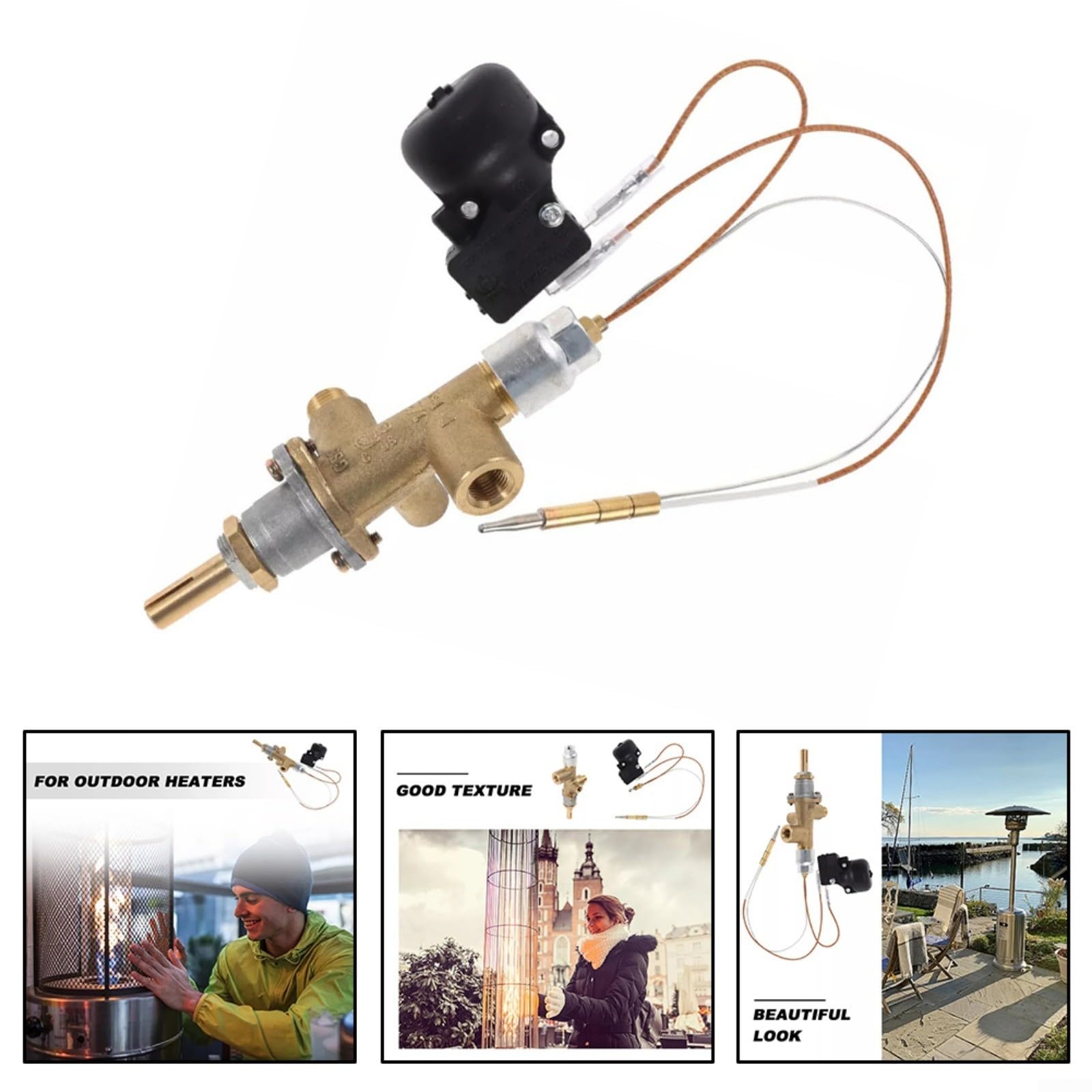 Meter Star Chauffage de terrasse au gaz Kit de sécurité Chauffage de terrasse au gaz propane, pièces de rechange, coupleur thermique et interrupteur de sécurité FD4