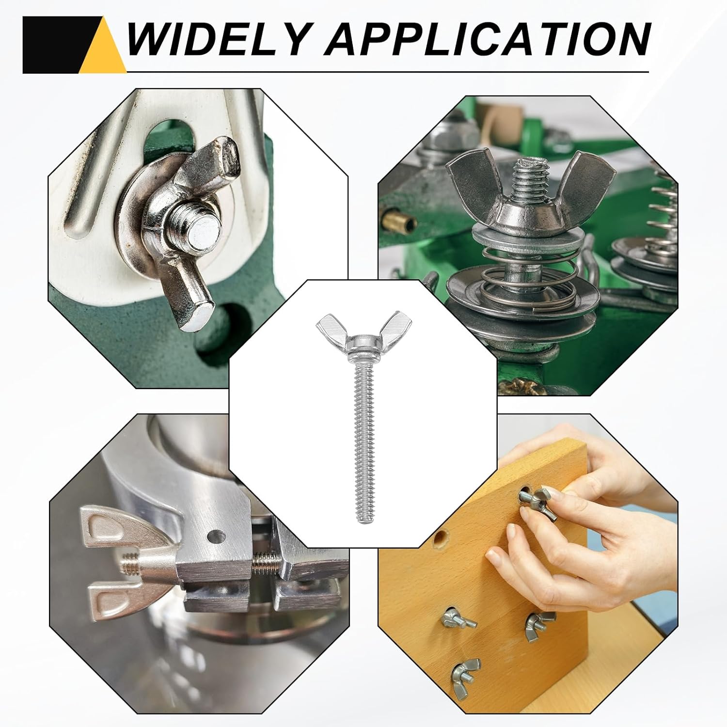 uxcell 20個 3/16-24インチ x 1-1/2インチ ウィングバタフライスクリューボルト、304ステンレススチール機械フ