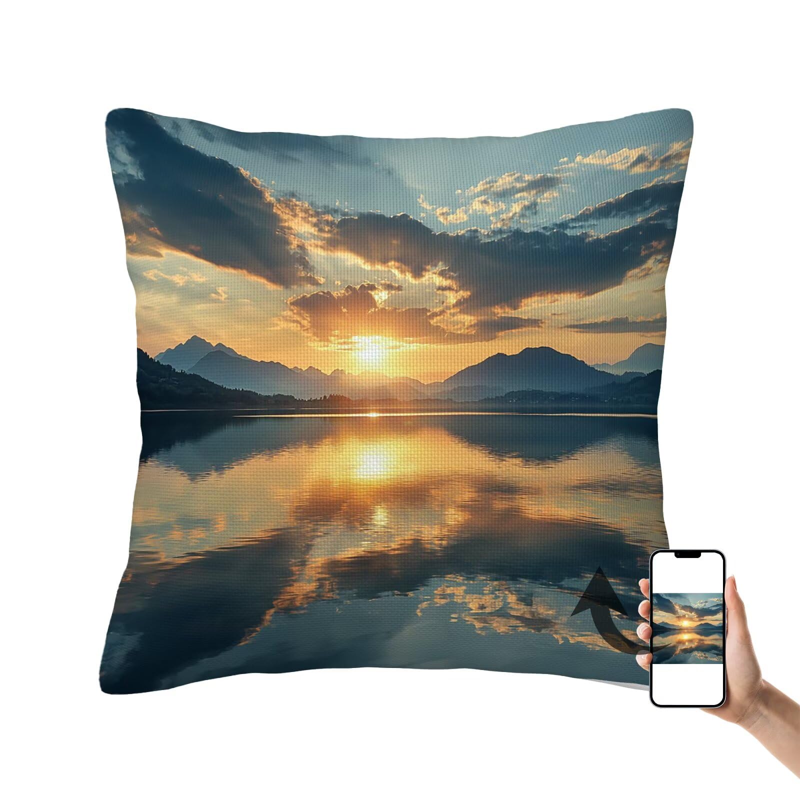 Housse Coussin 180x60 Photo Personnalisé : taie d'oreiller grand format recto verso image texte