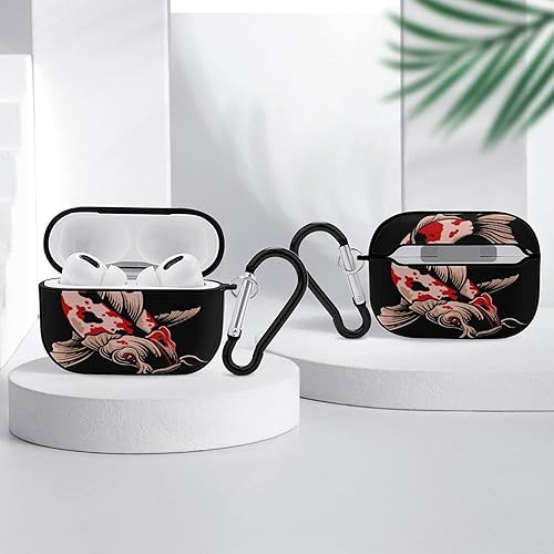 Miniatura 4 de Koi-Fish-Color Print - Funda para Airpods Pro (21 generación) con llavero, funda protectora completa a prueba de golpes, funda rígida de