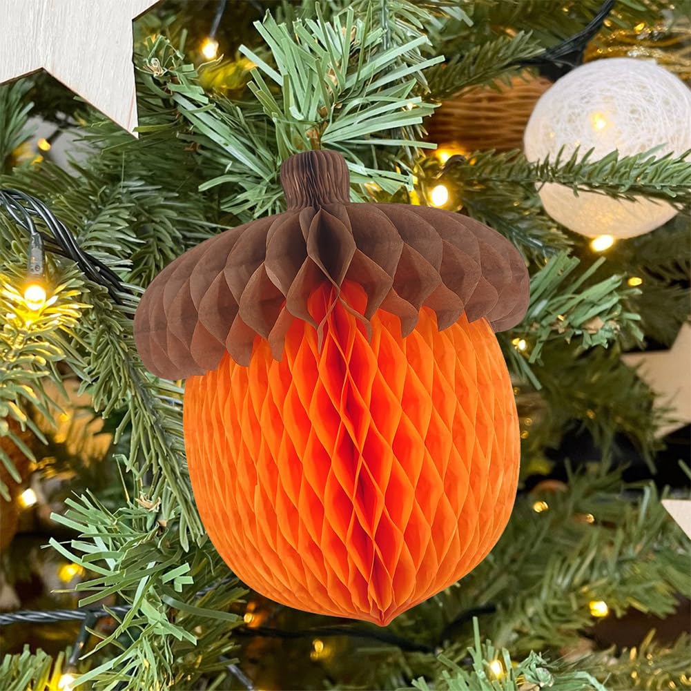Lot De 6 Décorations Glands 3D Pour Sapin De Noël - Thème Automne/écureuil - Suspension Décoration Fête