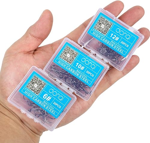 Miniatura 6 de DONQL Anzuelos de pesca Gancho de agudos de acero de alto carbono Ganchos agudos Super Sharp Solid Triple Barbed Fish Hook