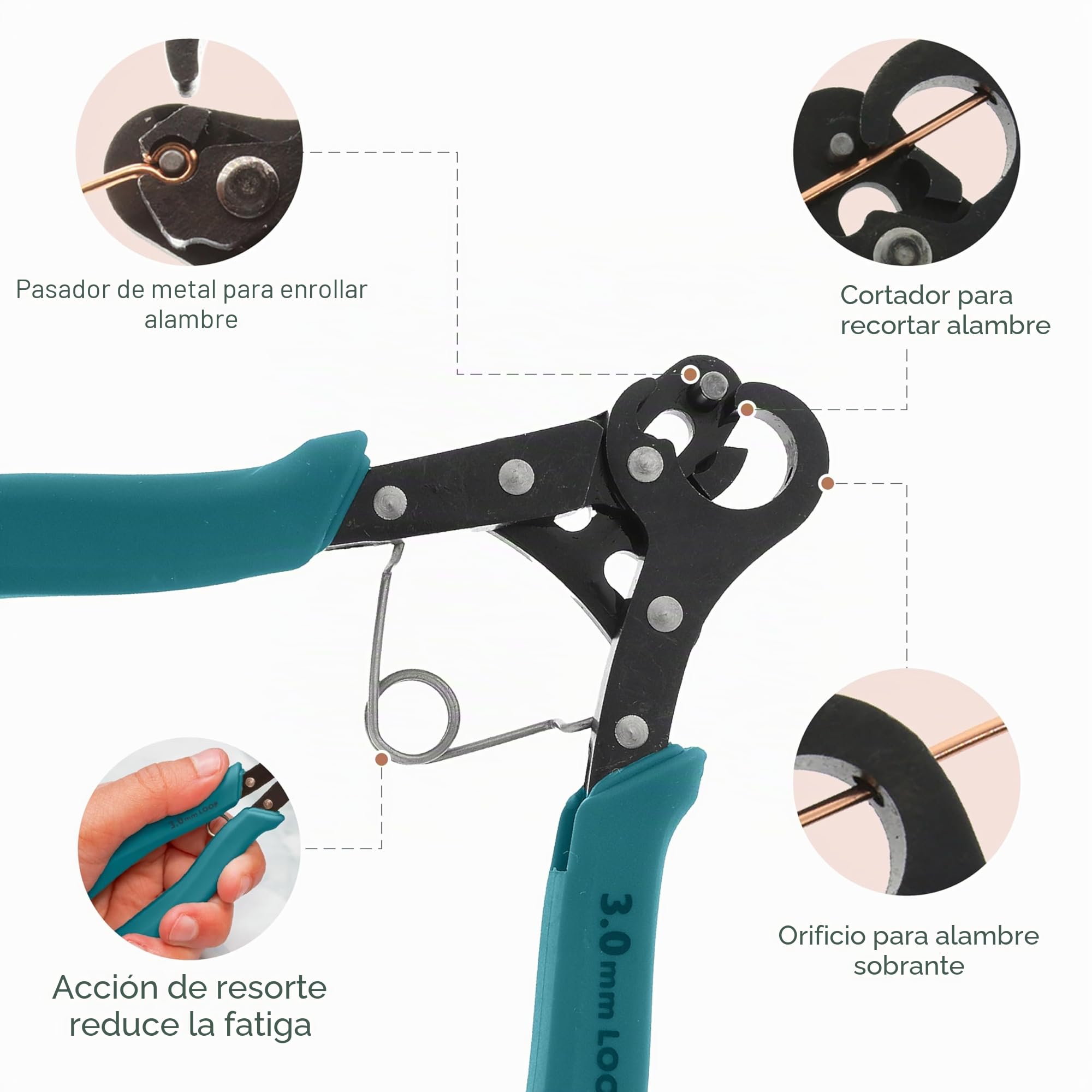 The Beadsmith Looper original de un solo paso: crea y recorta bucles uniformes de 3 mm para joyería. Úsalo con alambre para manualidades de 24-18 g (patentado). | Crea y recorta bucles consistentes de 3 mm para hacer joyas, úsalo con alambre de manualidad