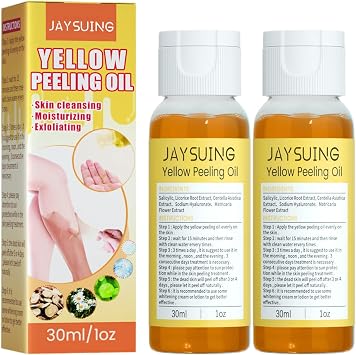 Yellow Peeling Oil, Peeling Oil for Black Skin, Bright Complex, Butter Peeling for Black Skin, Body, Face, Black Blemishes - Exfoliating Yellow Skin Oil 30ml/1.05oz 2 pcs