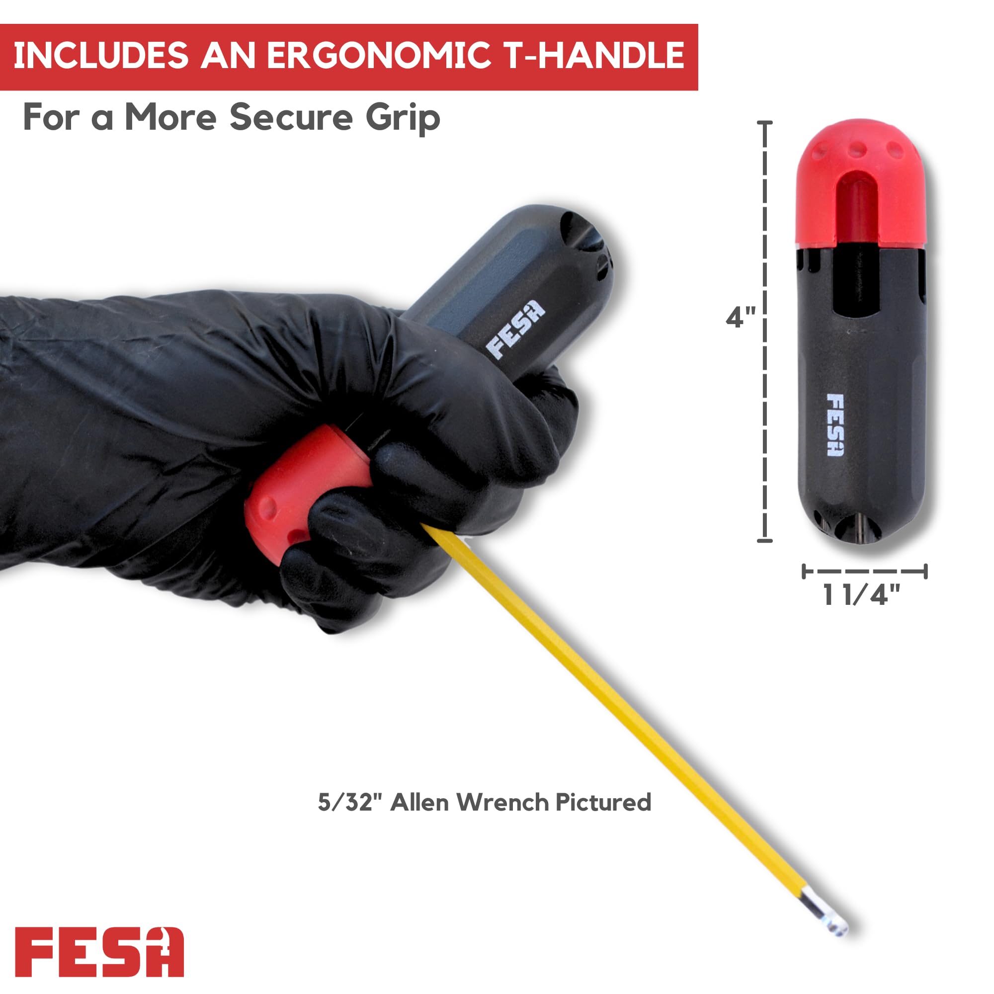 FESA Set completo di chiavi a brugola - Set di 29 chiavi a brugola Torx, standard e metriche con chiavi esagonali a sfera da micro a grandi - Set di chiavi a brugola Jumbo con strumento esagonale