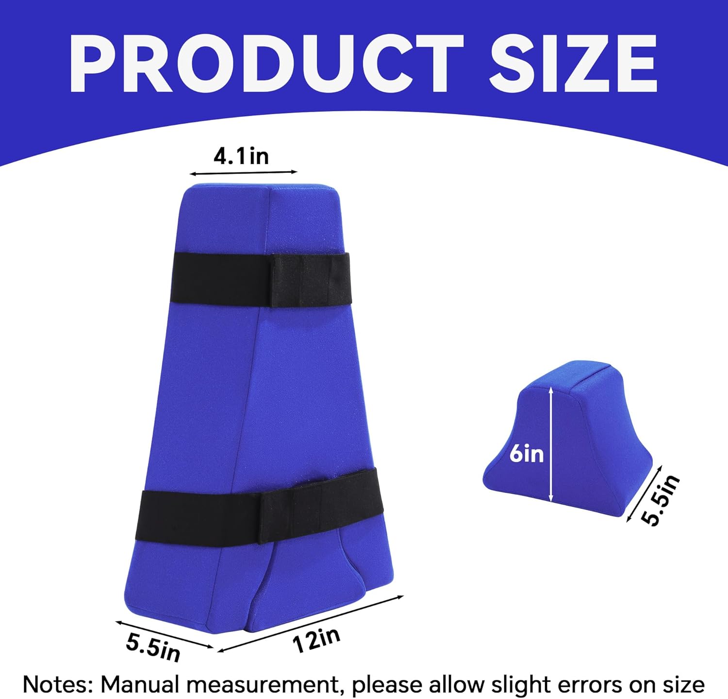 HOMBYS 2-in-1 Hip Abduction Pillow After Surgery, Separable Abduction Wedge Knee Separator Orthopedic Pillow with Strap for Separating Knees, Sit & Lie Dual-Use, Blue