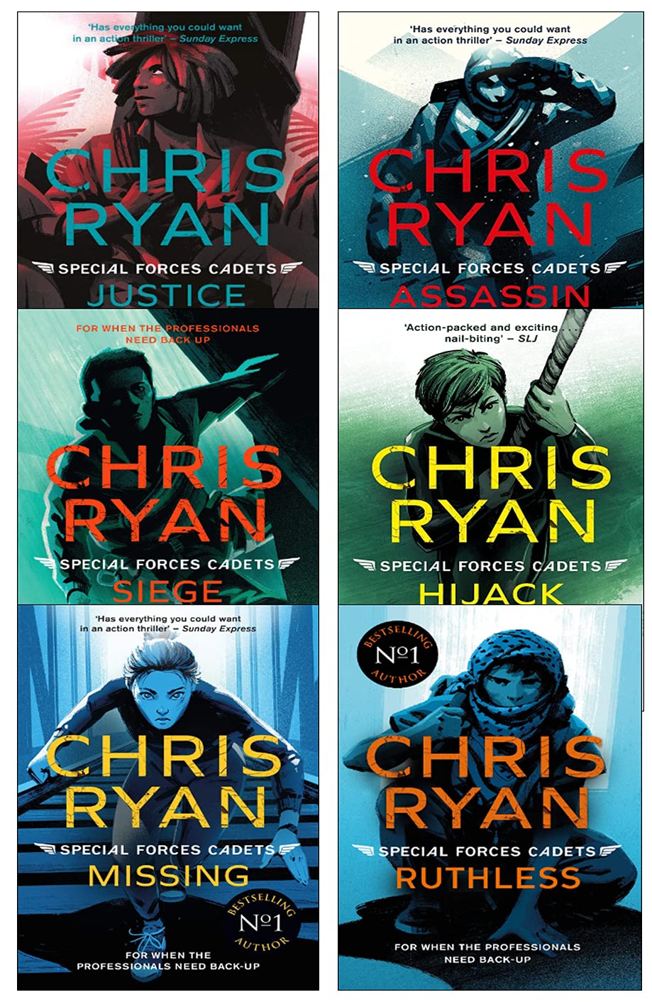 Special Forces Cadets Series 6 Books Collection Set By Chris Ryan (Siege, Missing, Justice, Ruthless, Hijack, Assassin)