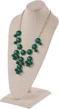 SSWBasics Tall Linen Necklace Display Bust