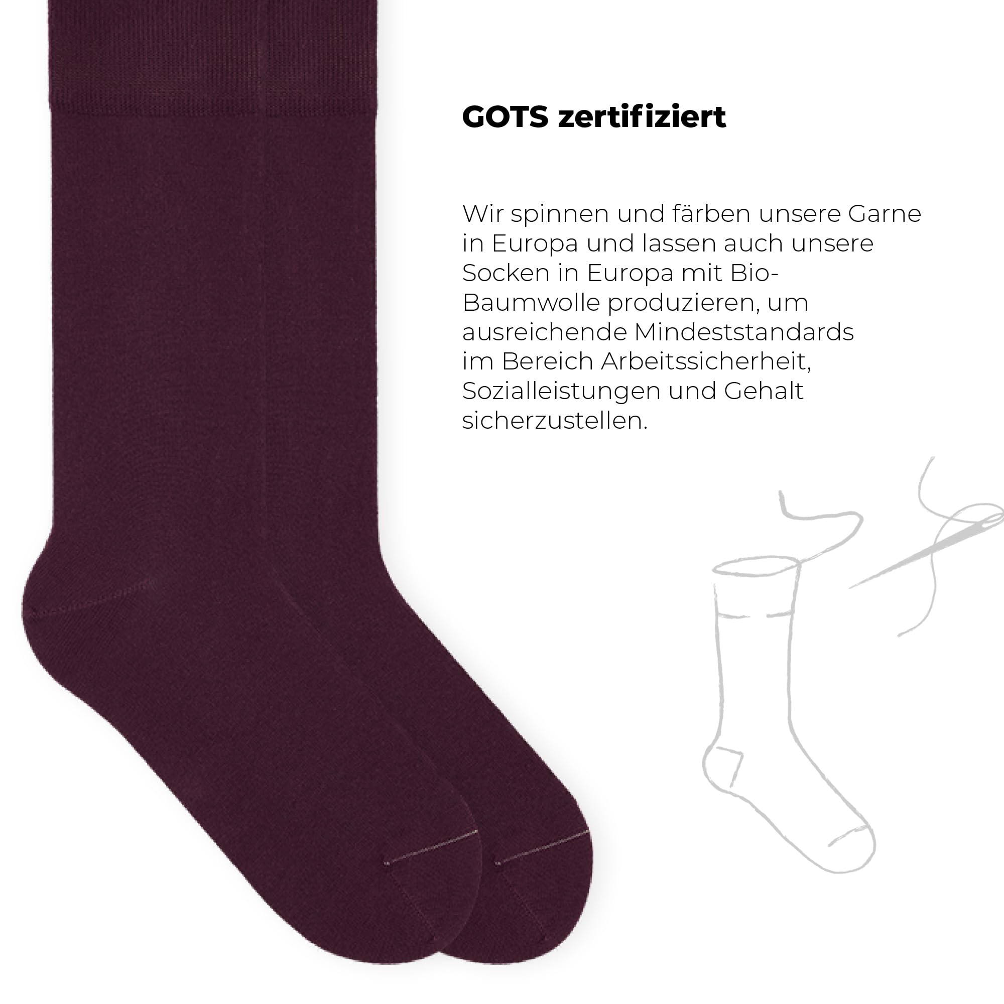 von Jungfeld - 3er Set Classic Socken für Damen & Herren Gr. 39-46 - Hochwertige Socken aus Bio-Baumwolle in verschiedenen Farben