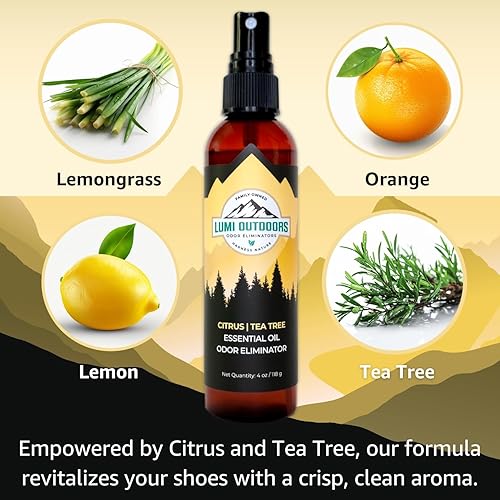 Miniatura 4 de Lumi Outdoors Paquete de 3 desodorantes naturales para zapatos, eucalipto limón, árbol de té cítrico, árbol de té de lavanda
