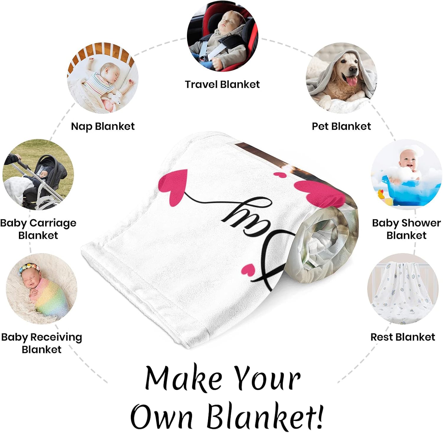 Sublimation Throw Blanket - Customizable, Heat Press, White, 50"x40"