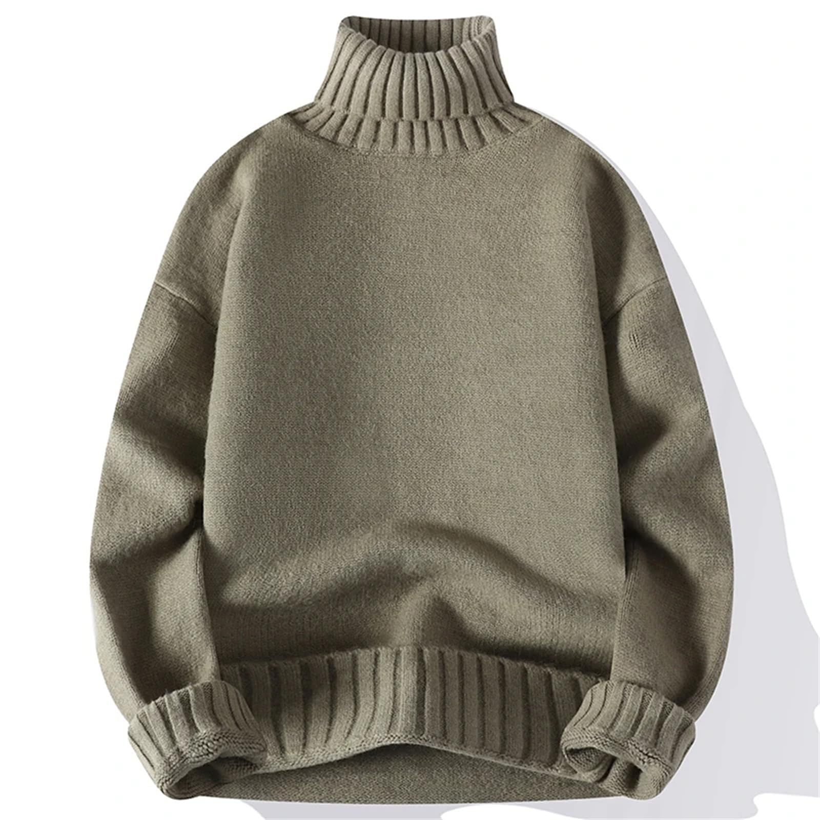 Maglione da uomo a collo alto casual tinta unita maglione lavorato a maglia autunno e inverno maglione caldo e morbido per gli uomini