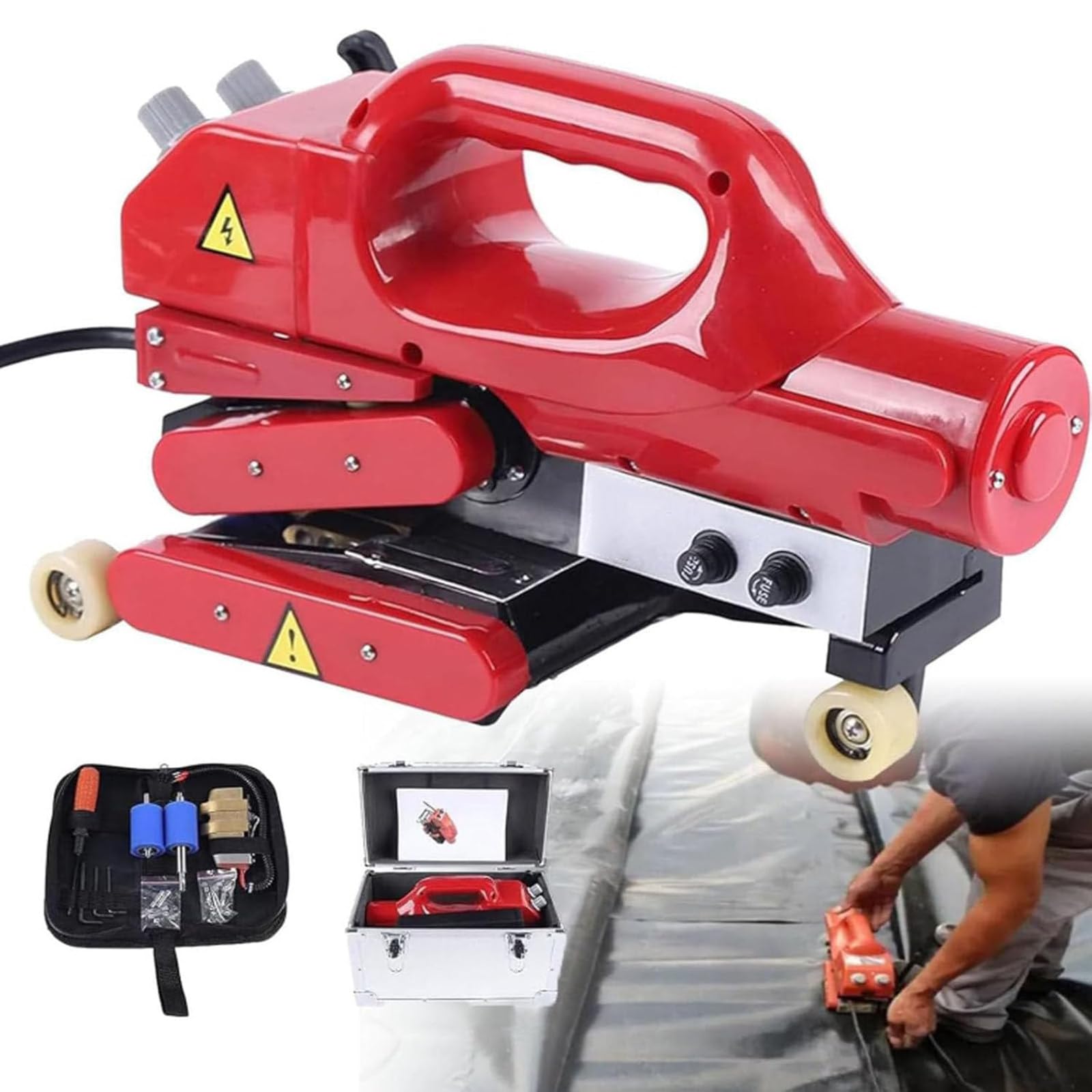 AYCDL Hot Wedge Welding Machine for Geomembrane Sealing Tunnel Crawl Welding Machine 0-450℃ Temperature Control,Overlap Welding Solution for Layer Overlap