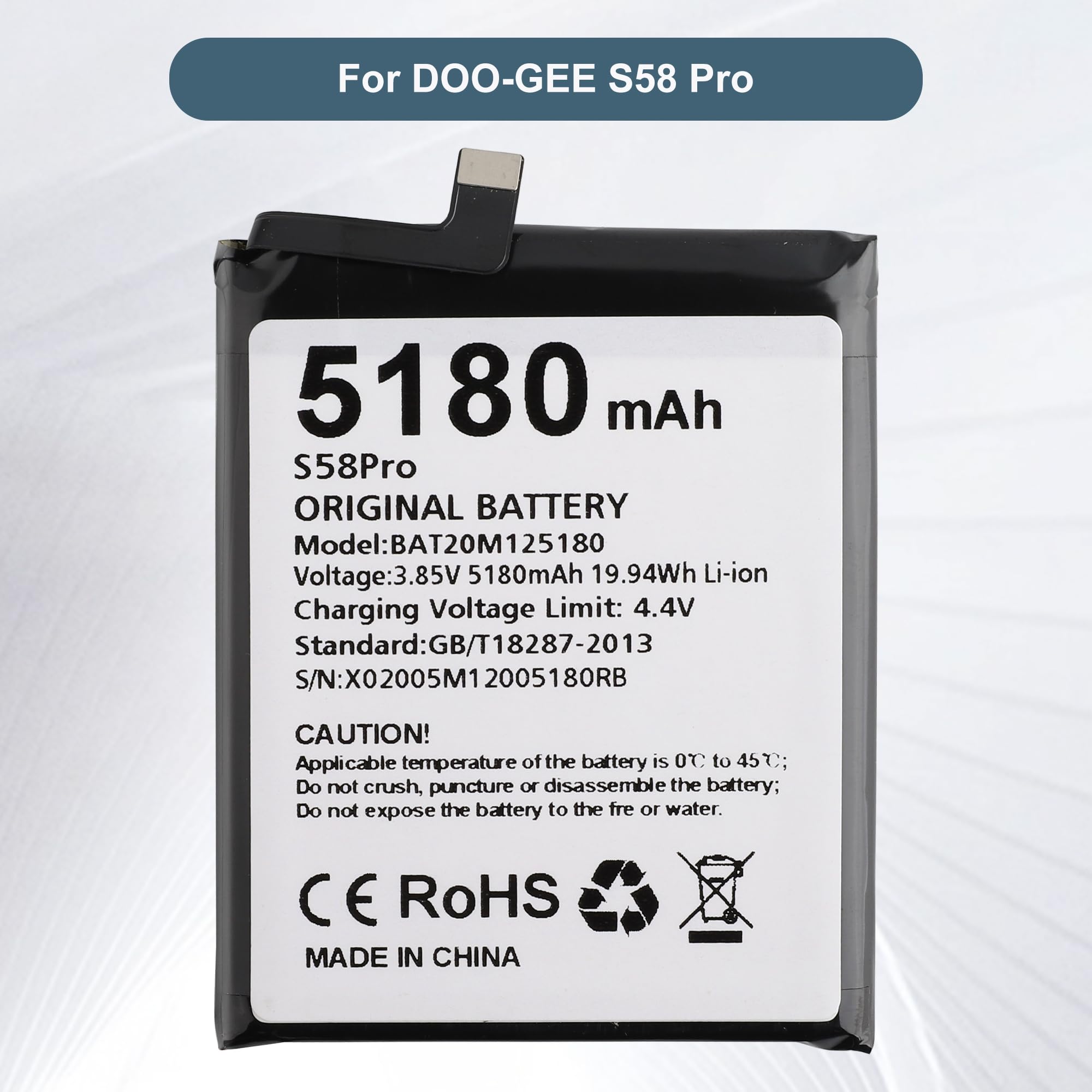 Akumulator wymienny BAT20M125180 kompatybilny z Doogee S58 Pro z narzędziami