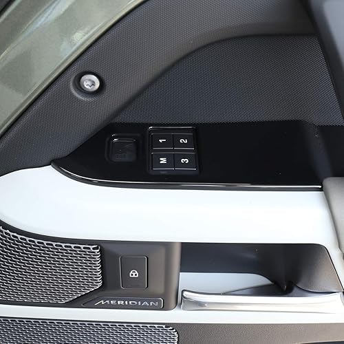 Miniatura 5 de CHEYA Cubierta de plástico ABS para interruptor de elevación de ventana interior de automóvil para Land Rover Defender 110 2020 (negro brillante)