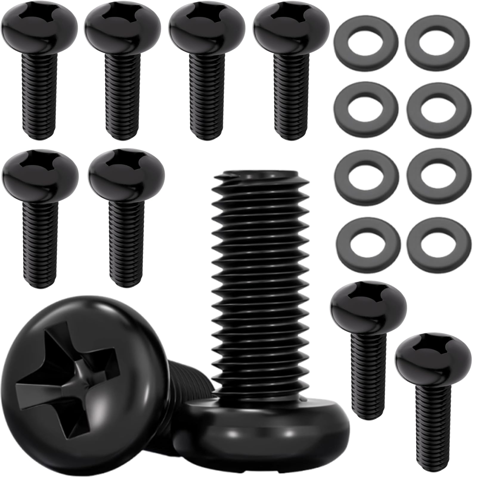VESA Compatible M4 10mm Wall Mount Screws (8-Pack) for 75x75mm and 100x100mm Brackets