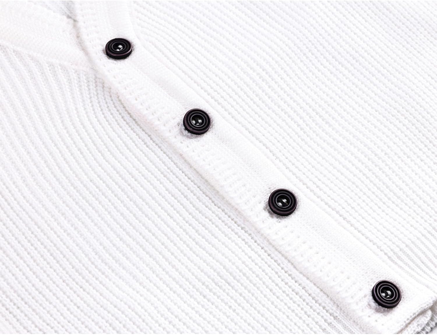 Lilax Little Boys Basic Long Sleeve V-Neck Classic Knit Cardigan Sweater - Image 6