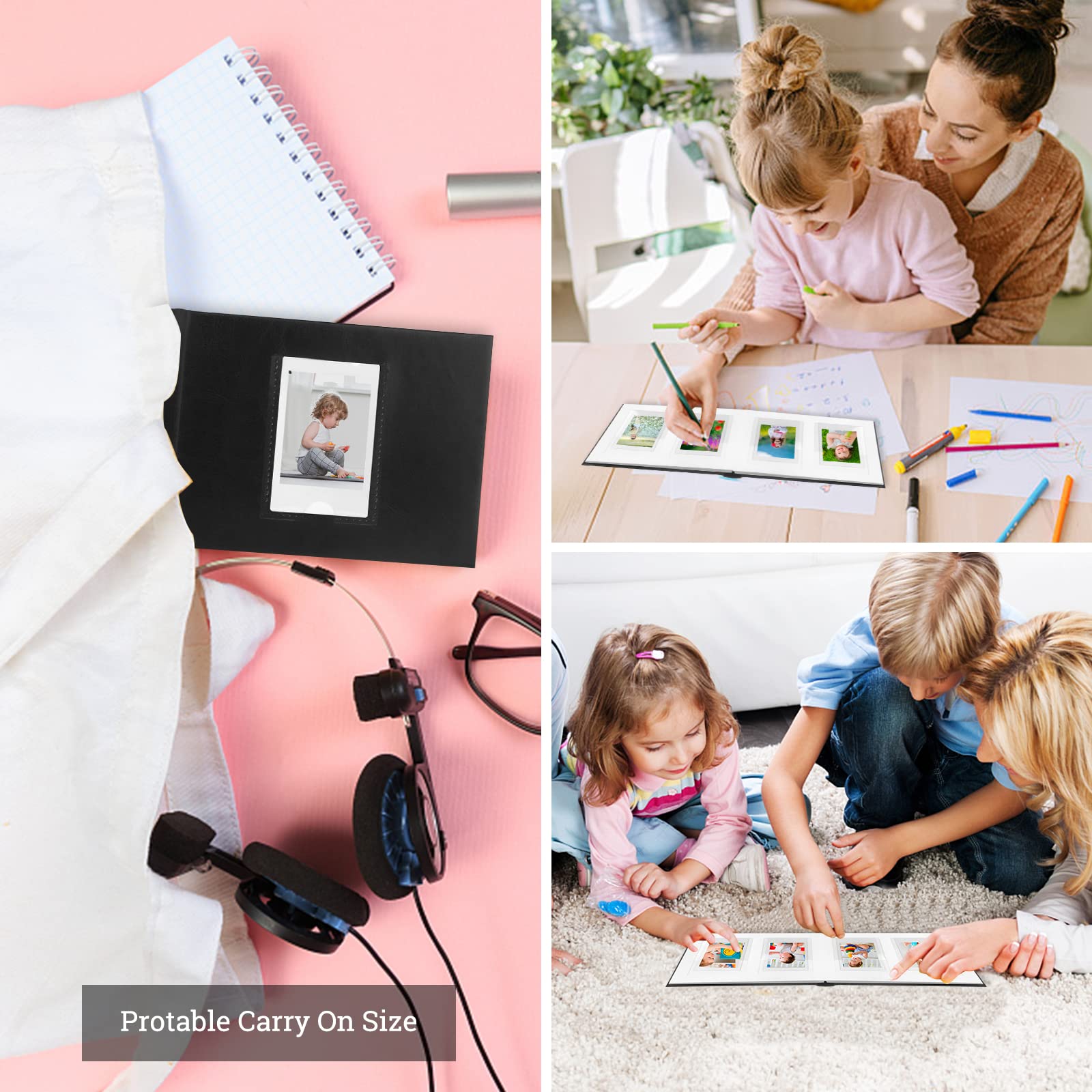 Fujifilm Instax Mini album fotograficzny do zapisywania zdjęć, album fotograficzny do aparatów Polaroid, 64 kieszenie na aparat fotograficzny Fujifilm Instax Mini 11 9 8 40