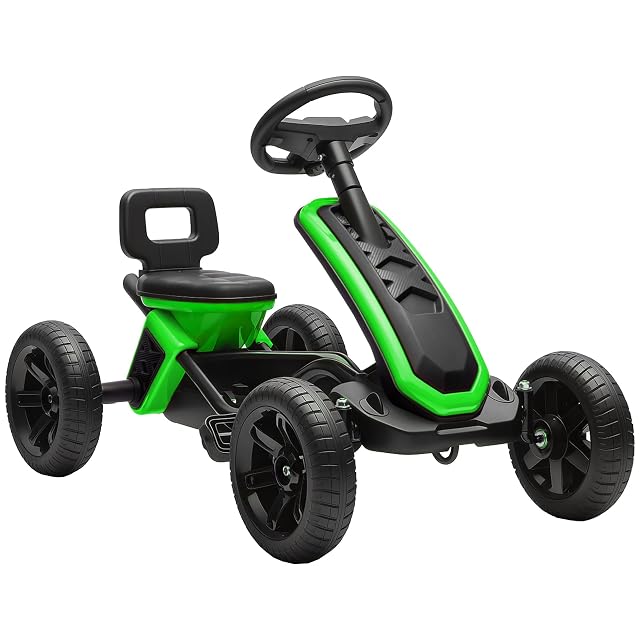 AIYAPLAY Kart Pedales con Ruedas Antideslizantes de EVA 2-5 Años Verde