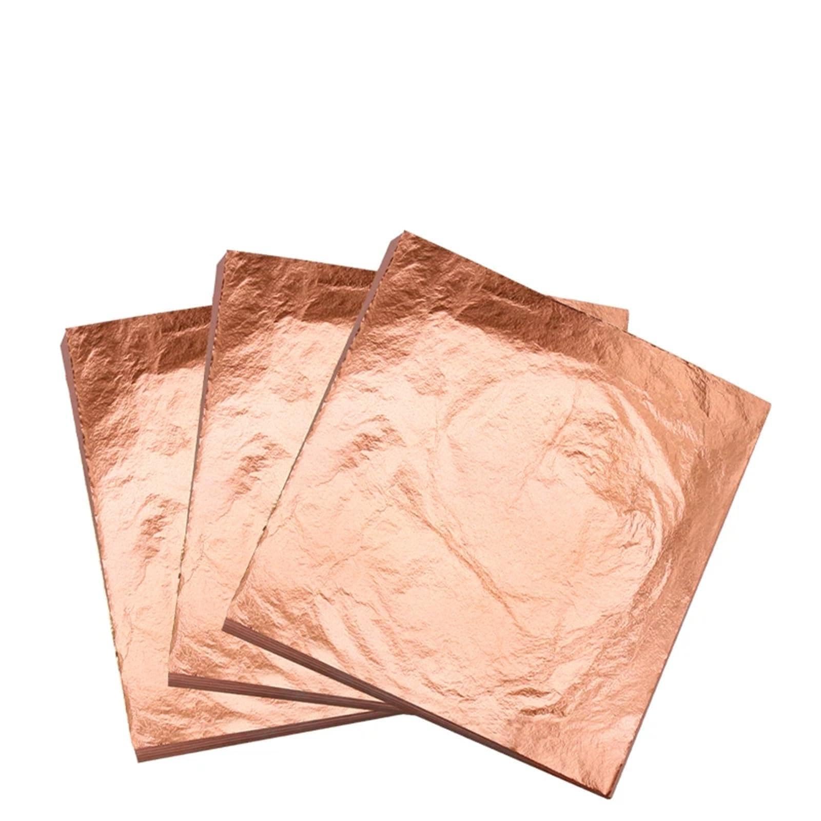 Papel de imitación de hoja de oro, dorado, hoja de cobre y aluminio for manualidades, decoración dorada del hogar, 1000 unidades(16cm copper leaf)