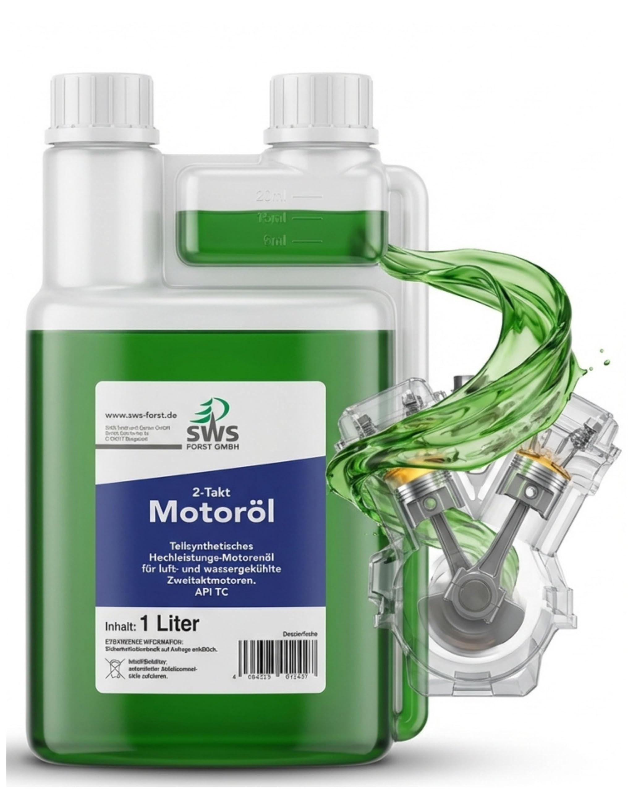 SWS Forst Super-Oil 2-Takt Öl (3x 1 liter) - Zweitaktöl für Motoren - 2 Takt Mischöl teilsynthetisch - Leistungsstarkes Mischöl für zuverlässig geschmierte Motoren