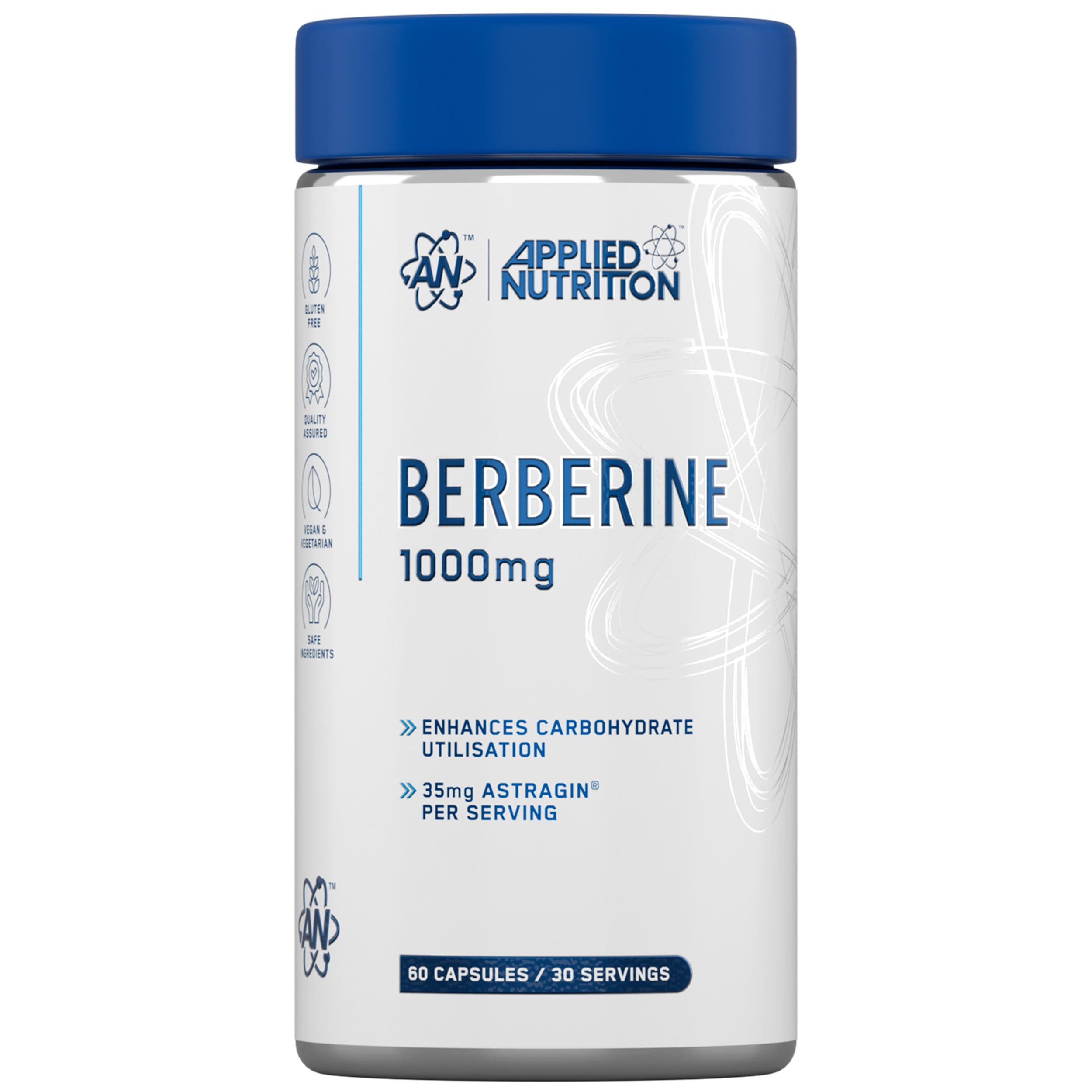 Applied Nutrition Berberine HCl Capsules with AstraGin® – 500mg Per Capsule – 60 Vegan Capsules – Food Supplement
