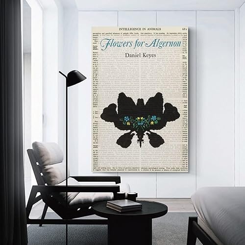 Vista 3 de Daniel Keyes - Pósteres de cubierta de libro con diseño de flores para algernon para habitación, estética y decoración, lienzo, pósteres e