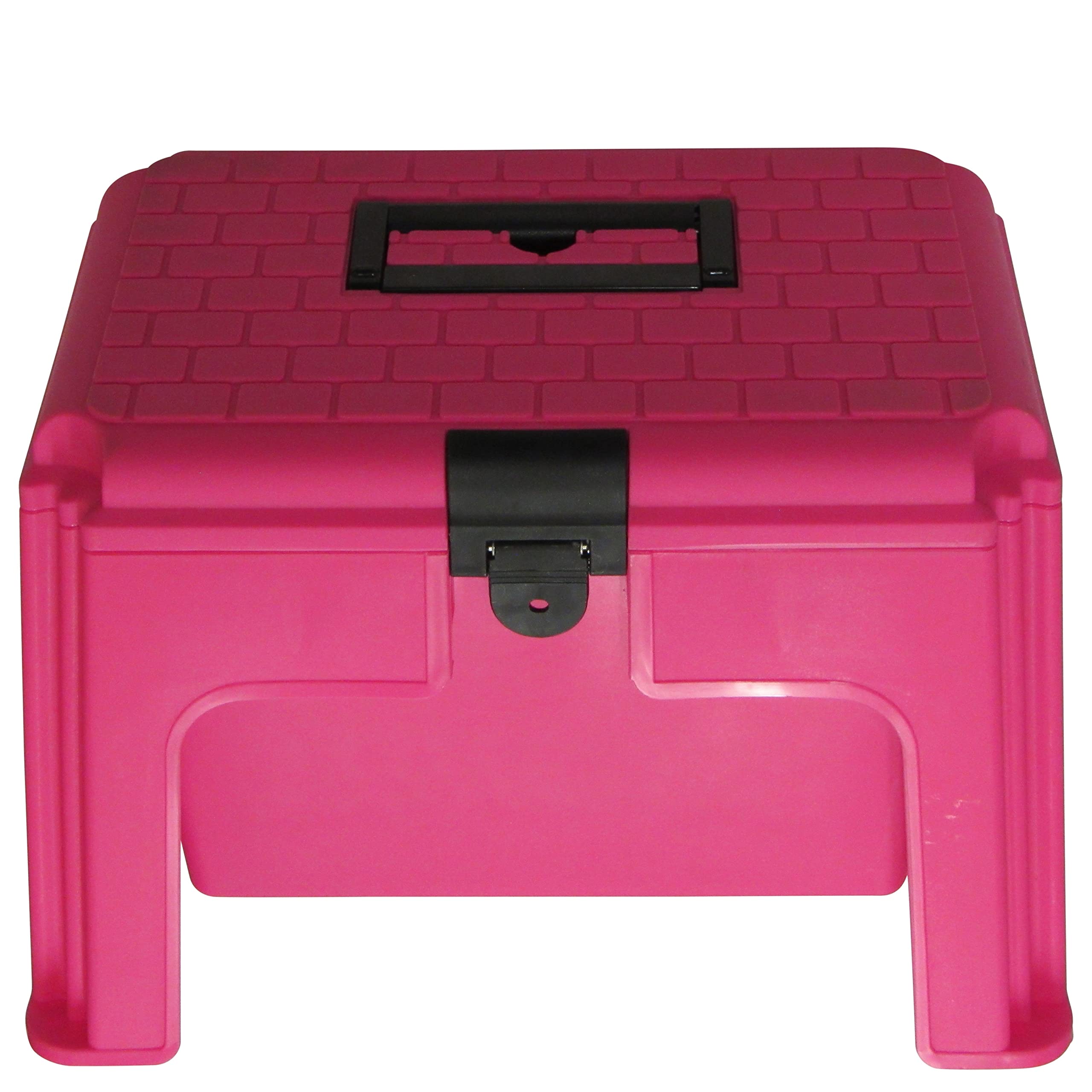 Large Tool Storage Box Pink (Plastic Step Stool Utility Case)
