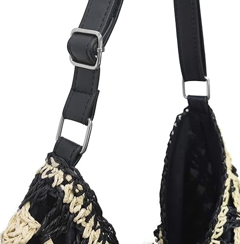 Miniatura 5 de Bolsos Hobo de paja para mujer, bolso de hombro vintage, bolsa de mano, bolsa de playa de diseñador, bolsa de playa, vacaciones, trabajo, todos los
